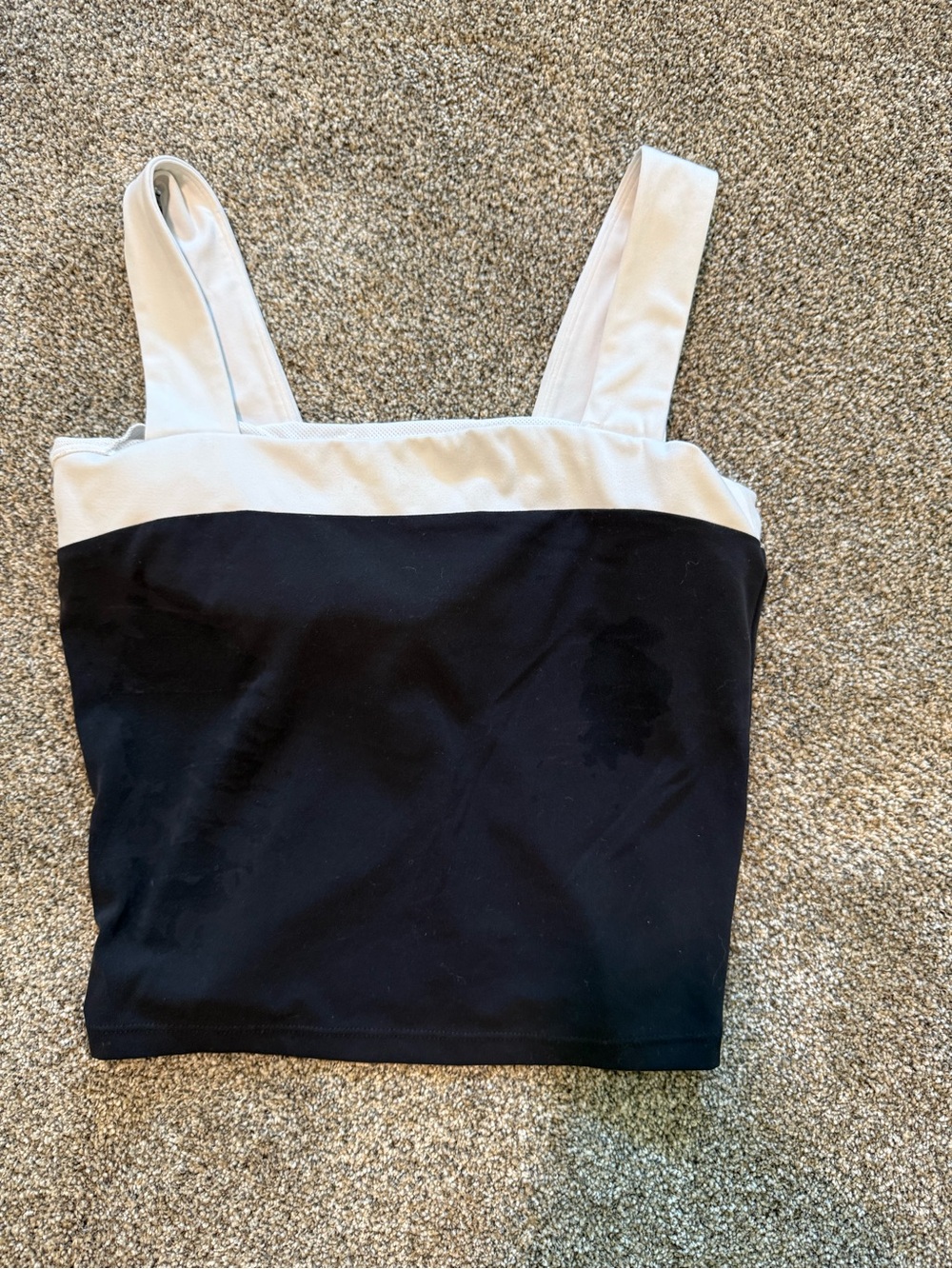 All In Motion Square Neck Colorblock Support Tank Top - Size XS - Black/White 🤍🖤